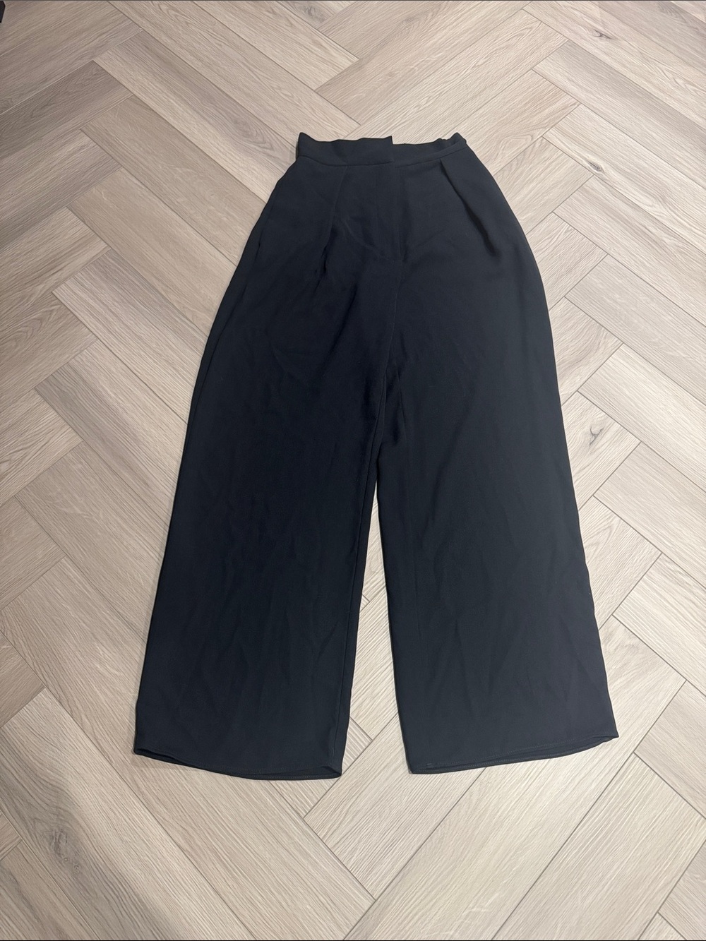 High-Waist Black Wide Leg Pants